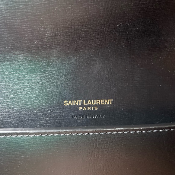 AUTHENTIC CASSANDRE SAINT LAURENT PHONE HOLDER WITH STRAP IN SMOOTH LEATHER - Picture 6 of 7